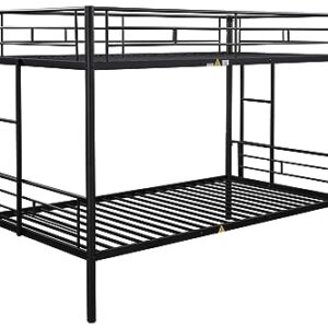 MWrouqfur Bunk Bed,Twin Over Twin Metal Bunk Bed,Metal Bunk Bed Twin with Ladder and Safety Rail,Space-Saving, Noise Free, No Box Spring Needed