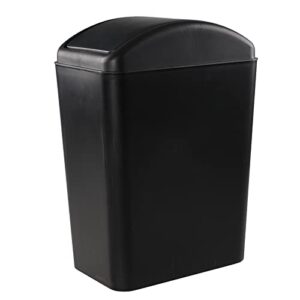 bblina plastic swing lid trash can, 16 liter waste bin, black, f