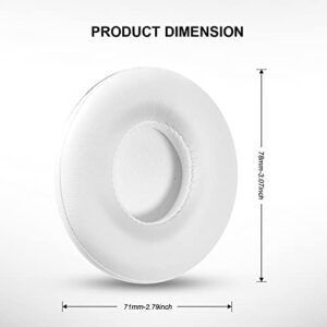 Earpad Cushions Cover Replacement for Beats Solo 2 Solo 3 Wireless On-Ear Headphone, Protein Leather Memory Foam Ear Cushions Cover (White)