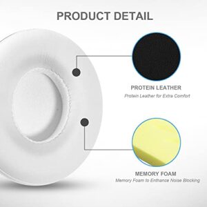 Earpad Cushions Cover Replacement for Beats Solo 2 Solo 3 Wireless On-Ear Headphone, Protein Leather Memory Foam Ear Cushions Cover (White)