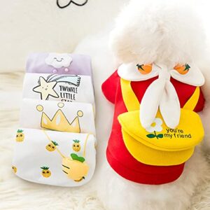 Dog Clothes for Small Dogs Boy and Girls,Cute Pet Clothes with Bow tie and Suspenders,Small Puppy Costume for Chiuahaha Poodle Teacup Shihtzu Yorkie Bulldog Soft Breathable Pet Clothes(Red,Yellow)