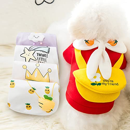 Dog Clothes for Small Dogs Boy and Girls,Cute Pet Clothes with Bow tie and Suspenders,Small Puppy Costume for Chiuahaha Poodle Teacup Shihtzu Yorkie Bulldog Soft Breathable Pet Clothes(Red,Yellow)