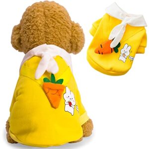 Dog Clothes for Small Dogs Boy and Girls,Cute Pet Clothes with Bow tie and Suspenders,Small Puppy Costume for Chiuahaha Poodle Teacup Shihtzu Yorkie Bulldog Soft Breathable Pet Clothes(Red,Yellow)