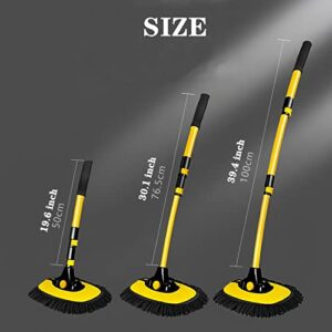 MVEQRRN Upgrade Car Wash Brush Mop with Long Handle,Microfiber Mitt Car Cleaning Supplies Kit Car Wash Kit Tools Accessories