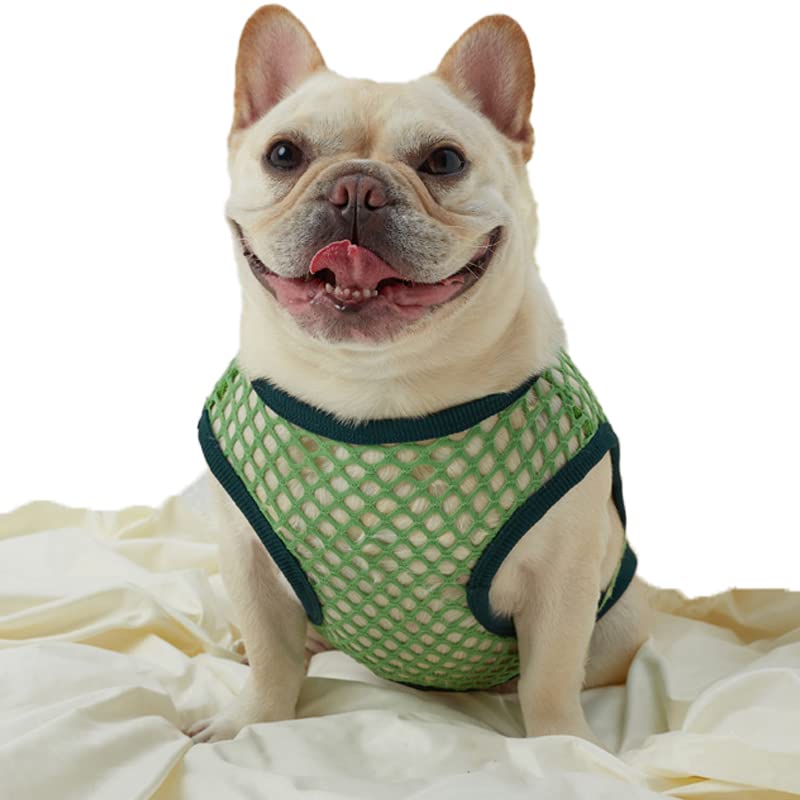 2-Pack with Headband, Mesh Dog Shirt for Pet Clothes Puppy T-Shirts Cat Tee Breathable Stretchy-Puppy Soft Breathable Mesh T-Shirts (M,Green)