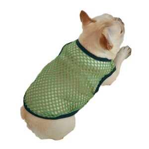 2-Pack with Headband, Mesh Dog Shirt for Pet Clothes Puppy T-Shirts Cat Tee Breathable Stretchy-Puppy Soft Breathable Mesh T-Shirts (M,Green)