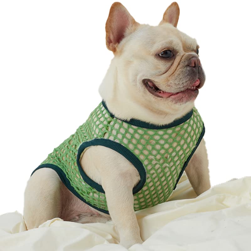 2-Pack with Headband, Mesh Dog Shirt for Pet Clothes Puppy T-Shirts Cat Tee Breathable Stretchy-Puppy Soft Breathable Mesh T-Shirts (M,Green)