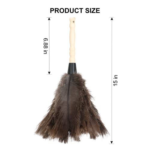 SetSail Feather Duster, 2 Pack Fluffy Natural Ostrich Feathers for Cleaning with Wooden Handle Eco-Friendly Feather Duster Cleaning Supplies for Furniture, Car, Collectibles...