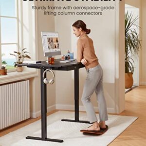 ErGear Adjustable Height Electric Standing Desk with Double Drawers, Sit Stand Up Desk Computer Workstation for Home Office, 48x24 Inches, Black