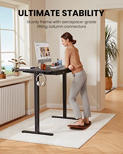 ErGear Adjustable Height Electric Standing Desk with Double Drawers, Sit Stand Up Desk Computer Workstation for Home Office, 48x24 Inches, Black