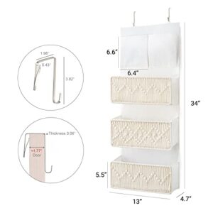 Mkono Macrame Over The Door Organizer and Hanining Laundry Hamper