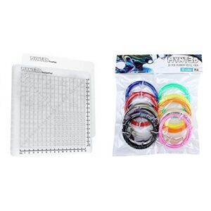 mynt3d 3d pen mat kit, designpad + freepad & pla 3d pen filament refill pack (10 color, 3m each)