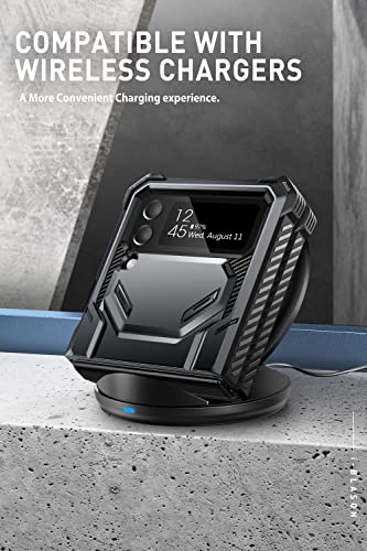 i-Blason Armorbox Series Case for Samsung Galaxy Z Flip 4 5G (2022), Full-Body Rugged Holster Case with Shock Reduction/Bumper (Black)