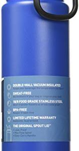 Takeya Originals Vacuum Insulated Stainless Steel Water Bottle, 24 Ounce, Navy & Actives Straw Lid for Insulated Water Bottle, Wide Mouth, Onyx