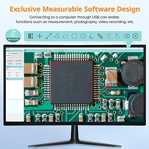 Hayve 7" LCD Digital Microscope, 1200X Magnification for Coin PCB Circuit Repair Soldering, 12MP Camera Sensor Coin Microscope，32GB TF Card，Wired Remote, 10 LED Light, Compatible with Windows/Mac OS