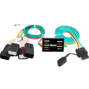 mecmo 56407 4-pin trailer wiring harness for 2018-2023 jeep wrangler jl/jlu, 2020-2023 jeep gladiator jt, 19-23 jeep wrangler unlimited, towing hitch wiring for jl trailer light connect