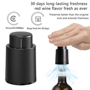 niceeshop [2-Pack] Reusable Wine Stoppers, Real Vacuum Wine Stoppers, Keep Freshness and Flavor 15 Days, Vacuum Wine Bottles with Time-Scale Records, Great Christmas Gift for Wine Lovers.