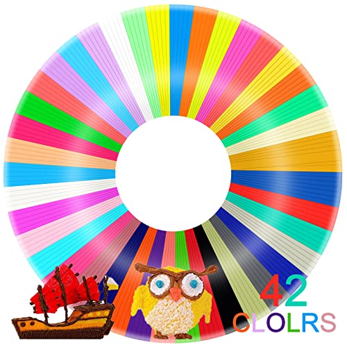 42 Colors 3D Printing Filament 413 Feet, 9.8 Feet Per Color, 1.75mm PLA Filament Bundle 3D Printing Refills