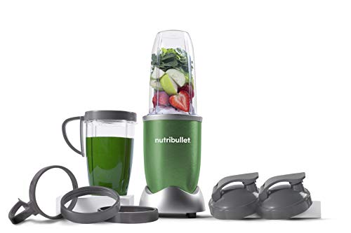 NutriBullet NB9-1301G Pro 13 Pcs Clover Green, 900W & Flip Top To-Go Lid (set of 2)