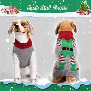 SGQCAR 4Pieces Ugly Christmas Dog Sweater with Scarf and Hairpin Xmas Pet Dog Winter Knitwear Elf Dog Clown Sweater Holiday and Party for Small Medium Dogs Cat