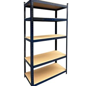 Standing Shelving Adjustable Height Non-Slip Feet Separable Rack Shed Storage Shelves Unit Adjustable Height Non-Slip Feet Separable Rack Unit 66.1"x29.5"x11.8" BLACK 5 Tier (386lb Per Shelf) 1930lb