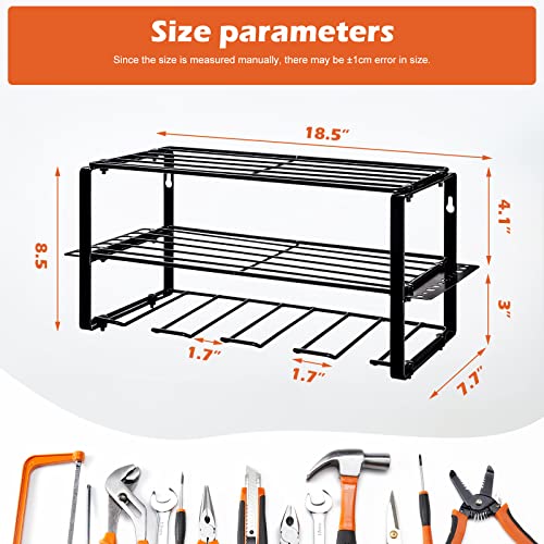 Homde Power Tool Organizer Holder Wall Mount Garage Tool Organizers and Storage, Heavy Duty Tool Shelf Rack Utility Storage Rack, Black