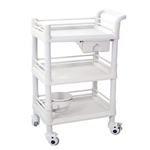 for storage organizer,shelving unit on wheels,hospital equipment trolley with drawer/white/54 * 37 * 98cm, pibm, white, 64 * 44 * 98cm