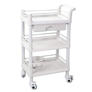 for storage organizer,shelving unit on wheels,hospital equipment trolley with drawer/white/54 * 37 * 98cm, pibm, white, 54 * 37 * 98cm