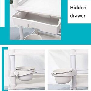 for Storage Organizer,Shelving Unit on Wheels,Hospital Equipment Trolley with Drawer/White/54 * 37 * 98Cm, PIBM, White, 54 * 37 * 98Cm