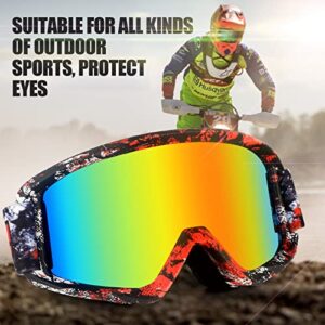 lunbowon Motorcycle Glasses Riding Goggles Safety Glasses Helmet Motorcycle Accessories, ATV Dirt Bike Goggle Dustproof Powersports Protective Gear for Men Women