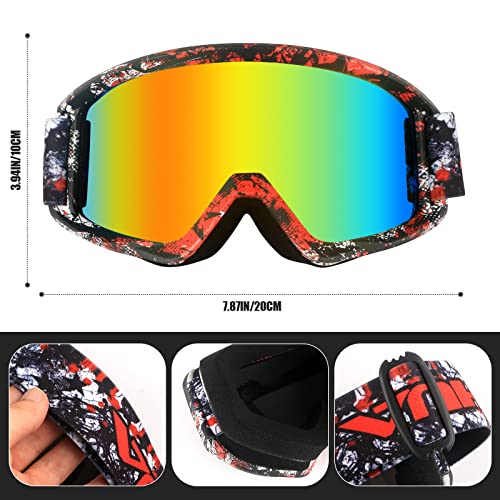 lunbowon Motorcycle Glasses Riding Goggles Safety Glasses Helmet Motorcycle Accessories, ATV Dirt Bike Goggle Dustproof Powersports Protective Gear for Men Women