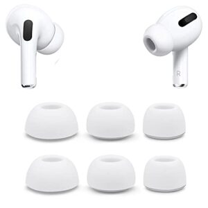 replacement ear tips for airpods pro with noise reduction hole, silicone earbuds tips fit in the charging case