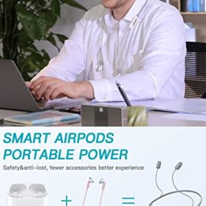 AirPods Strap with Smart Portable Power Supply for AirPods Pro 1, Airpods 1/2/3, Anti-Lost Neck Rope with Charger Power Bank (Not for AirPods Pro 2)