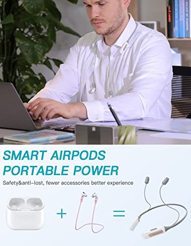 AirPods Strap with Smart Portable Power Supply for AirPods Pro 1, Airpods 1/2/3, Anti-Lost Neck Rope with Charger Power Bank (Not for AirPods Pro 2)