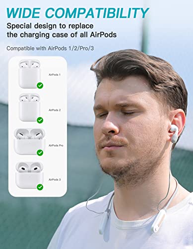 AirPods Strap with Smart Portable Power Supply for AirPods Pro 1, Airpods 1/2/3, Anti-Lost Neck Rope with Charger Power Bank (Not for AirPods Pro 2)