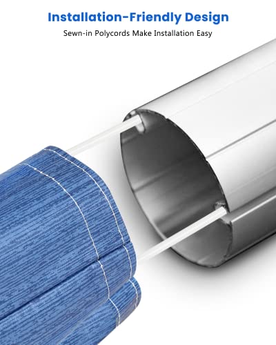 Xenjum RV Awning Fabric Replacement, 16.2oz Heavy-Duty Weatherproof Vinyl Camper Awning Replacement Universal Outdoor Canopy for RV, Trailer, and Motorhome Awnings-Sapphire Blue Fade-11'(Fabric 10'2")