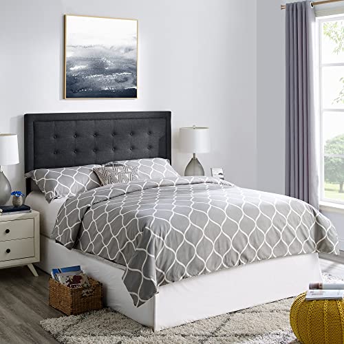 Classic Brands Madigan Tufted Upholstered Headboard, Dark Grey, Full