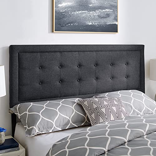 Classic Brands Madigan Tufted Upholstered Headboard, Dark Grey, Full