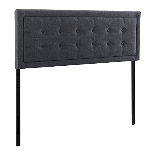 Classic Brands Madigan Tufted Upholstered Headboard, Dark Grey, Full