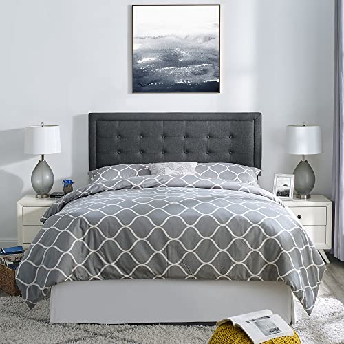 Classic Brands Madigan Tufted Upholstered Headboard, Dark Grey, Full