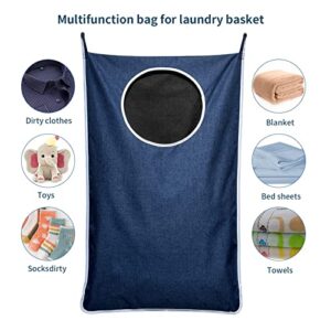 Hanging Laundry Hamper Bag, Hanging Door Hamper with 2 Strong Hooks for Dirty clothes Large Size 40X22 inch Hanging Laundry bag (1 Pack)