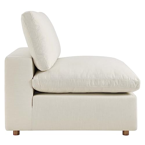 Modway Commix Down-Filled Overstuffed Upholstered 5-Piece Sectional Sofa Set in Light Beige