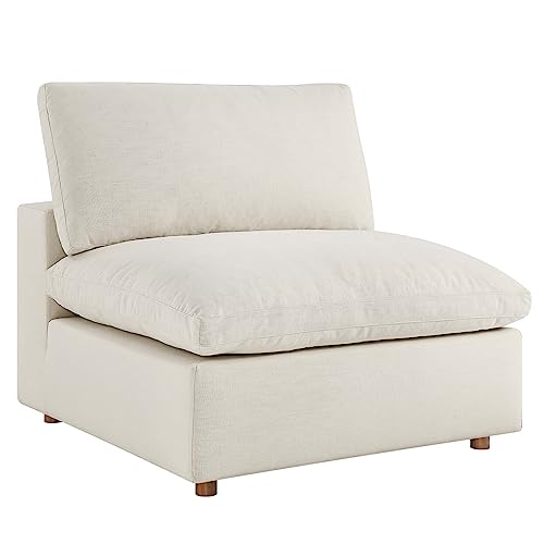 Modway Commix Down-Filled Overstuffed Upholstered 5-Piece Sectional Sofa Set in Light Beige