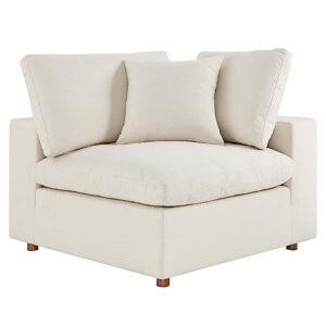 Modway Commix Down-Filled Overstuffed Upholstered 5-Piece Sectional Sofa Set in Light Beige