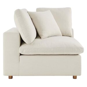 Modway Commix Down-Filled Overstuffed Upholstered 5-Piece Sectional Sofa Set in Light Beige