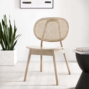 modway malina wood cane rattan in gray, dining side chair