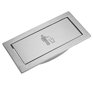 countertop flap lid built-in stainless steel trash grommet, flexible center swing flush recessed trash can lid, polished stainless steel grommets, waste chute cover recessed counter top cover