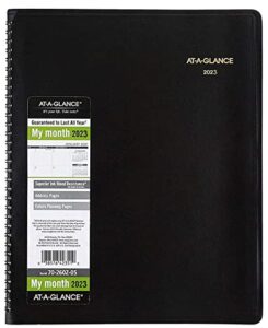 2023 monthly planner & appointment book by at a glance - large 9" x 11" - black - professional spiral bound annual 15 month schedule calendar for women and men