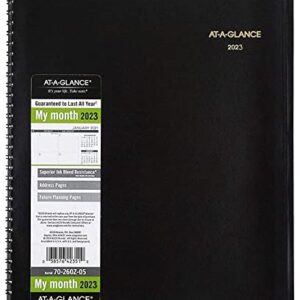 2023 Monthly Planner & Appointment Book By At A Glance - Large 9" x 11" - Black - Professional Spiral Bound Annual 15 Month Schedule Calendar For Women And Men
