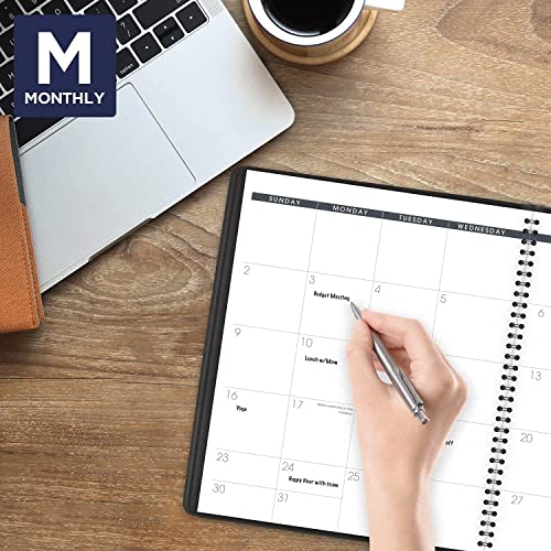 2023 Monthly Planner & Appointment Book By At A Glance - Large 9" x 11" - Black - Professional Spiral Bound Annual 15 Month Schedule Calendar For Women And Men